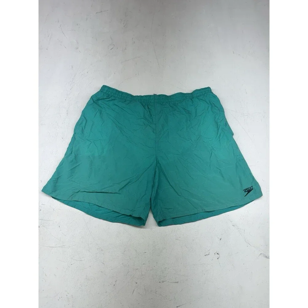 Speedo Sport Systems Green Men’s XL Swimming Trunks Lined Vintage 1990s